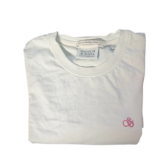 Scotch & Soda Crew Neck T Shirt Mint Green Logo Casual Short Sleeve Tee Cotton - Picture 5 of 14